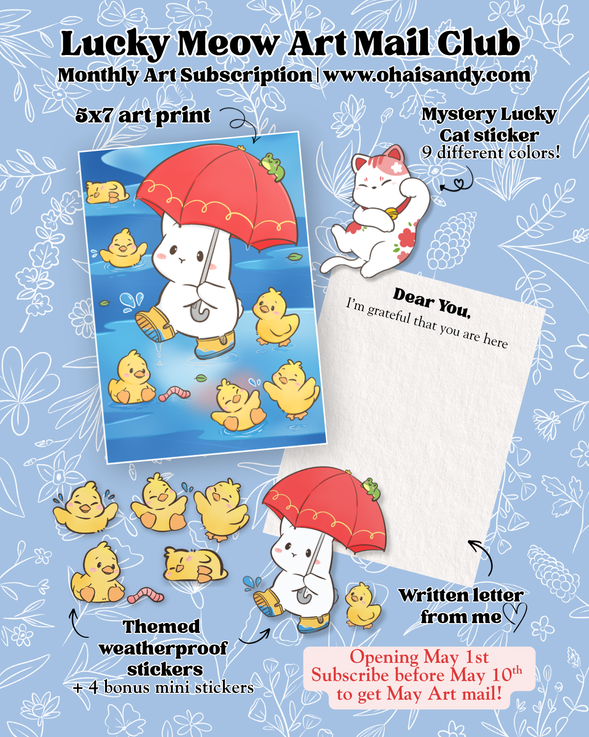 Lucky Meow Club - Monthly Art Happy Mail Club