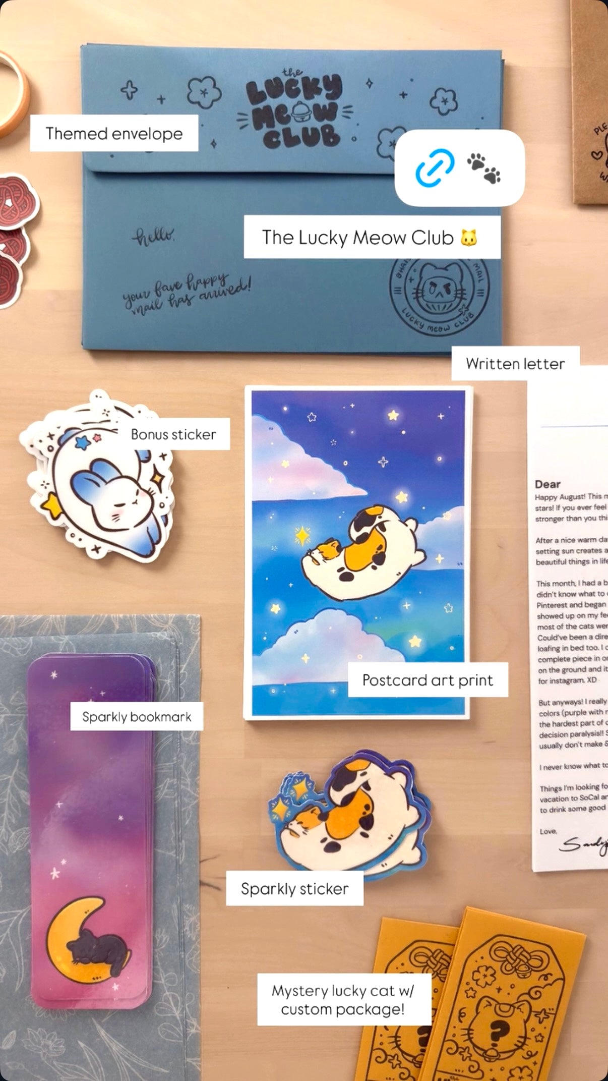 Lucky Meow Club - Monthly Art Happy Mail Club