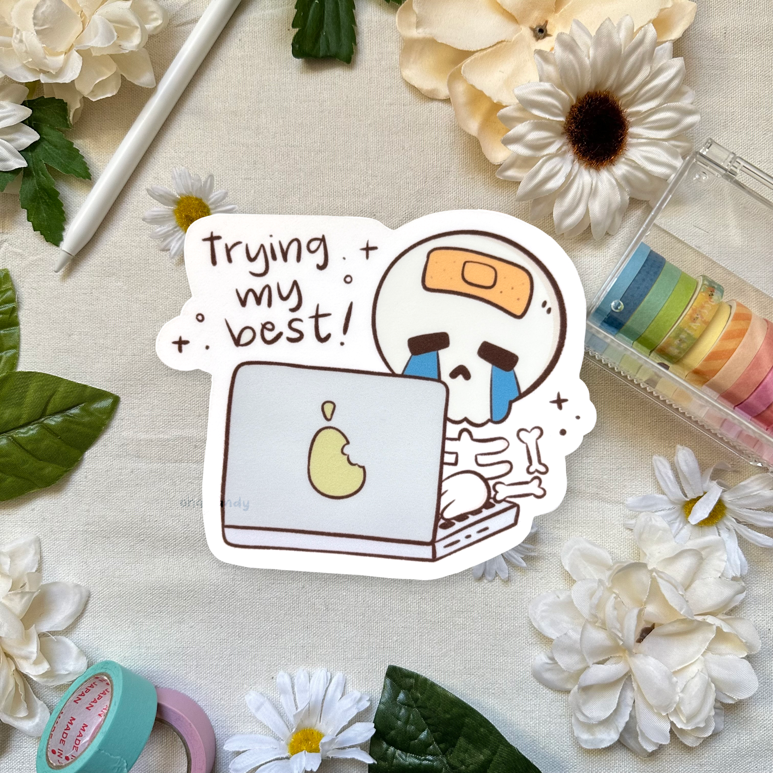 Trying my Best Weatherproof Sticker