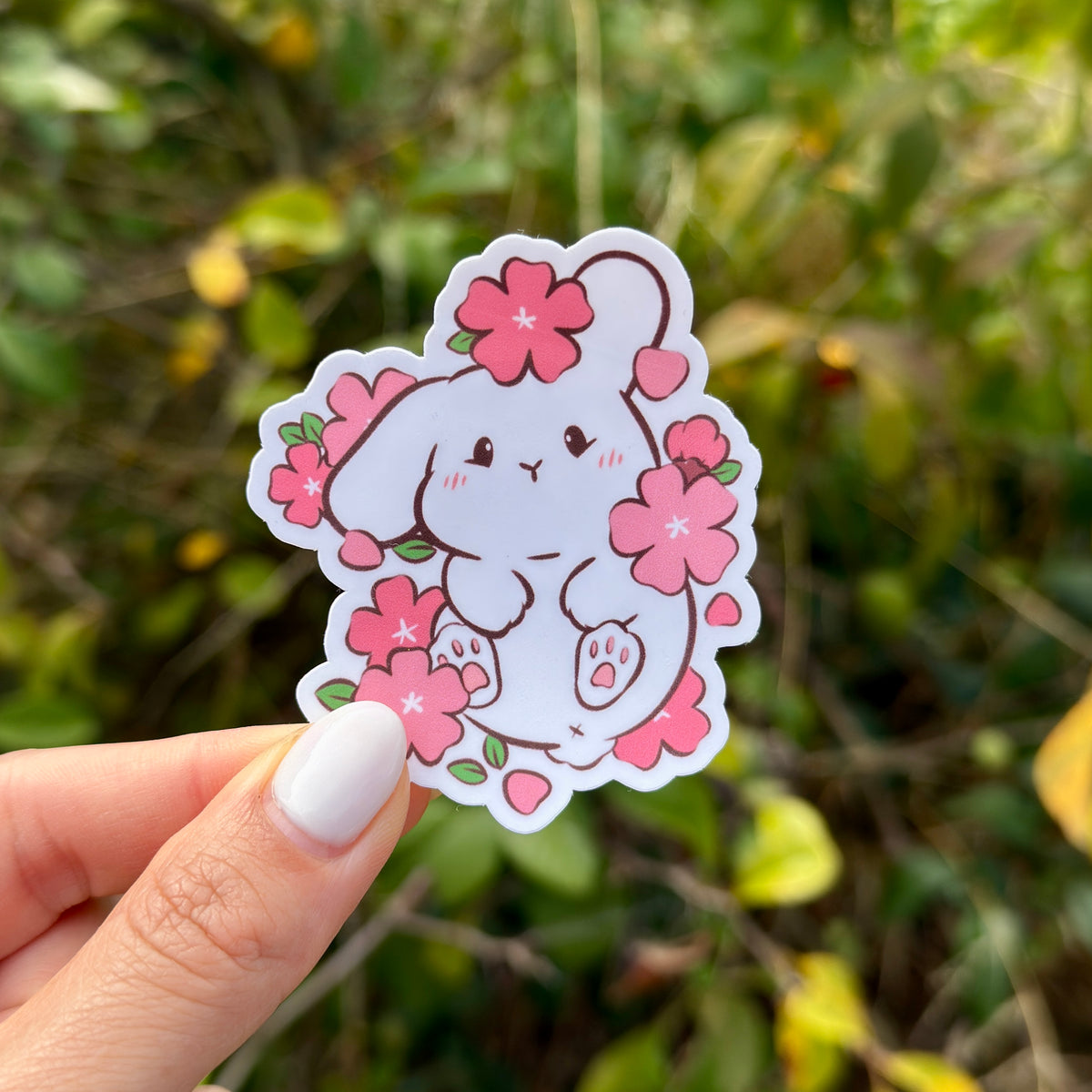 Sakura Bunny | Weatherproof Sticker