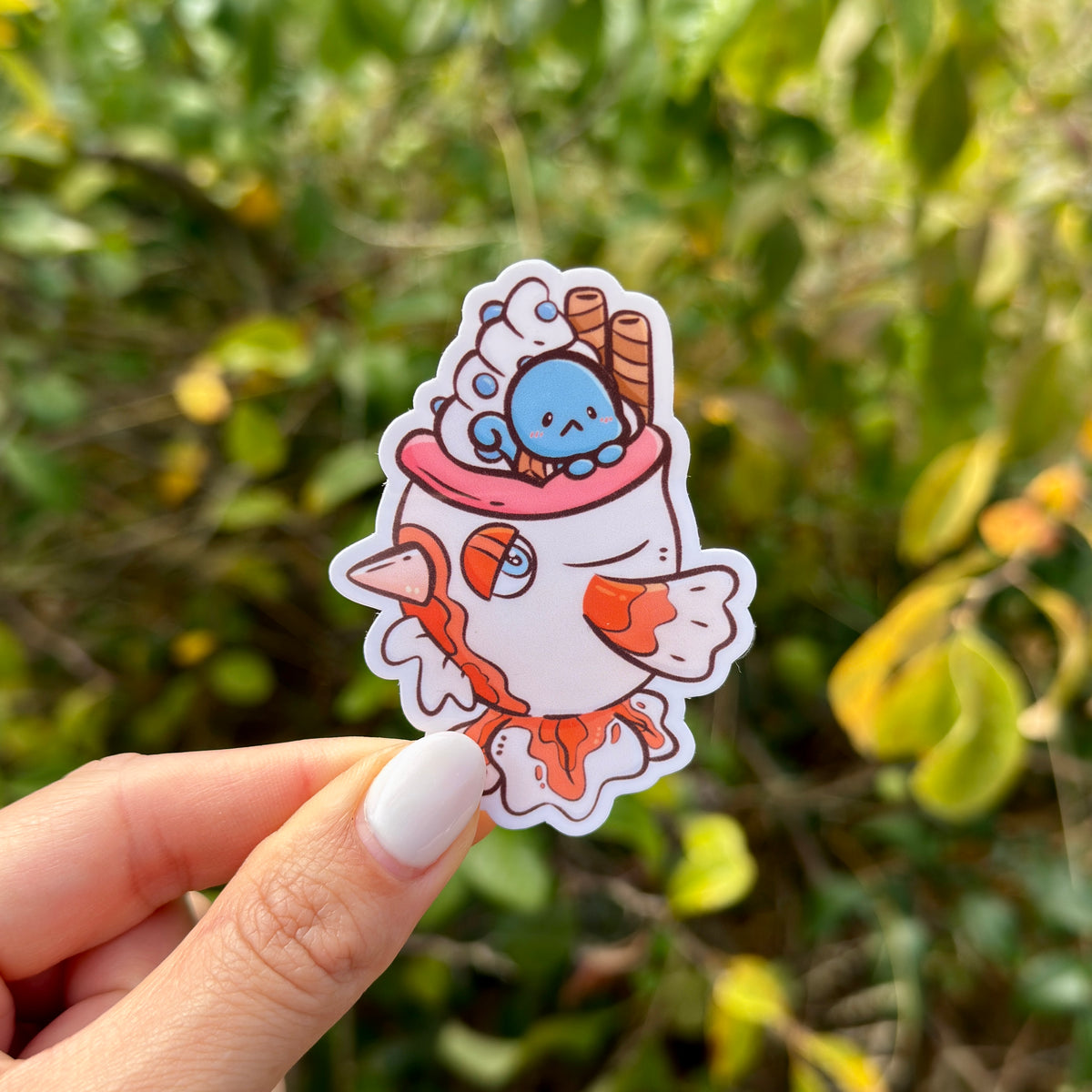 Goldeen Taiyaki w/ Squirtle - Weatherproof Sticker