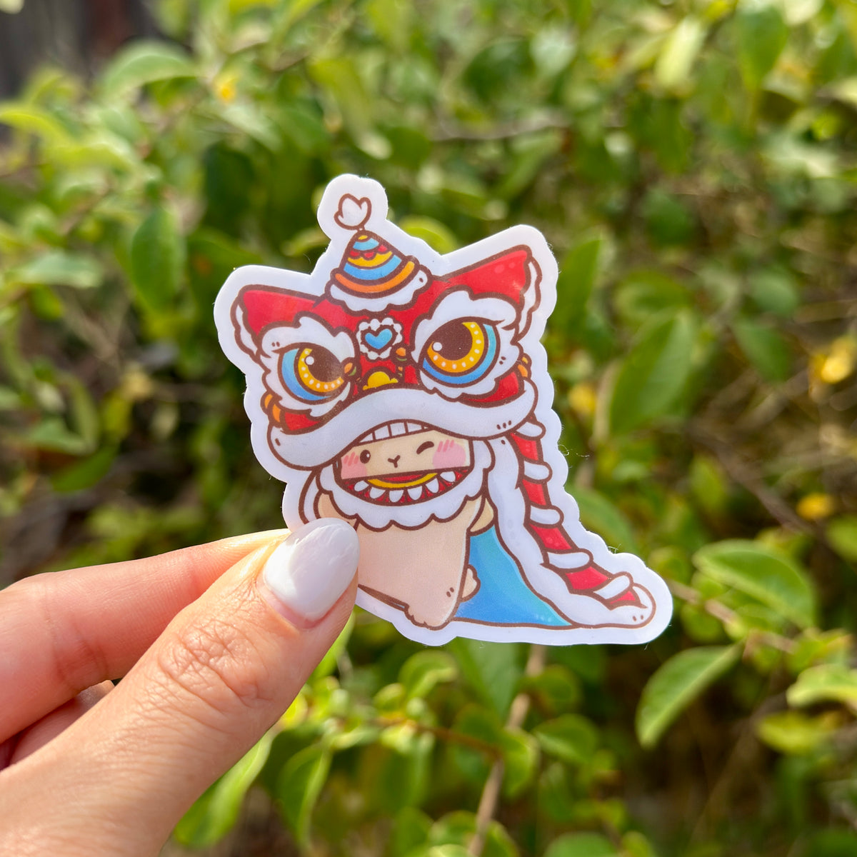 Lion Dancing Bun | Weatherproof Sticker