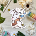 Artist Bunny Art Print & Weatherproof Sticker