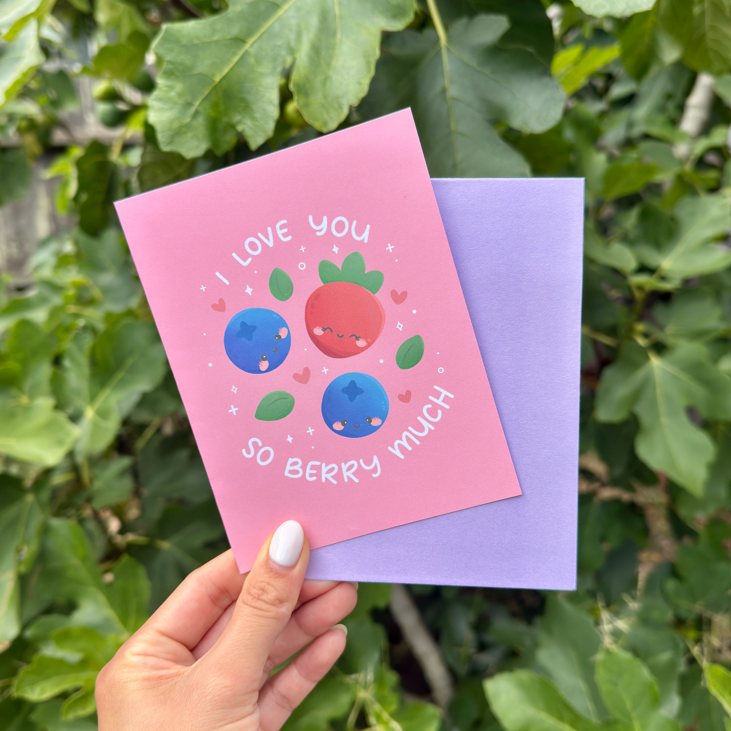 I love you so berry much - Greeting Card