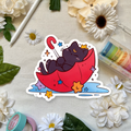 Starbathing Cat Weatherproof Sticker