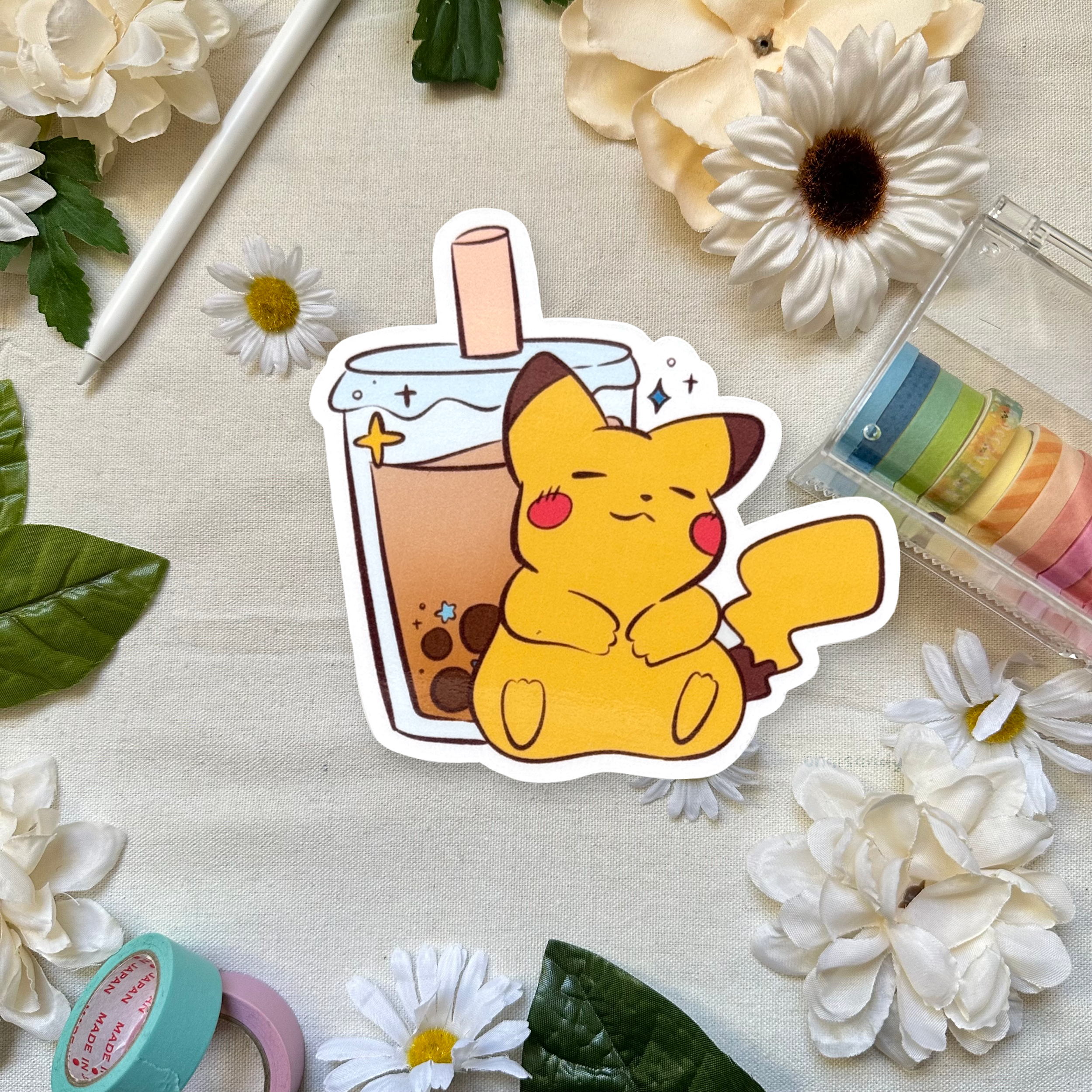 Pikchu & Boba Weatherproof Sticker